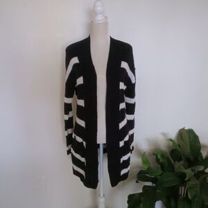 Ultra Flirt Black and White Sweater Cardigan
